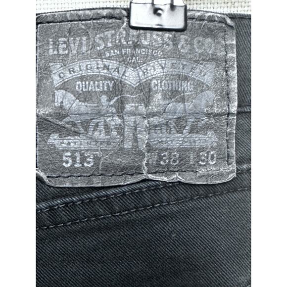 Levi's 513 Slim Straight Mens Black Jeans Size 38x30 ( Actual Size 38x25) - Picture 10 of 11